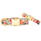 Garden Party Dog Collar — Floral Print Pet Necklace, Adjustable Nylon Dog Collar for Small Medium Breeds, Lightweight Everyday Walking Collar, Cute Designer Accessory - View 3