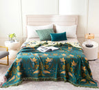 Cotton Throw Blanket Reversible Bird — Sofa Cover, Decorative Blanket, Farmhouse Throw, Living Room Accent - View 2