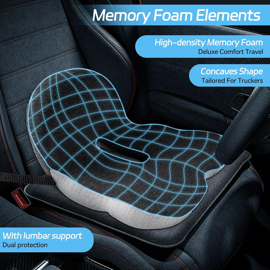 Non-Slip Memory Foam Car Seat Cushion — Ergonomic