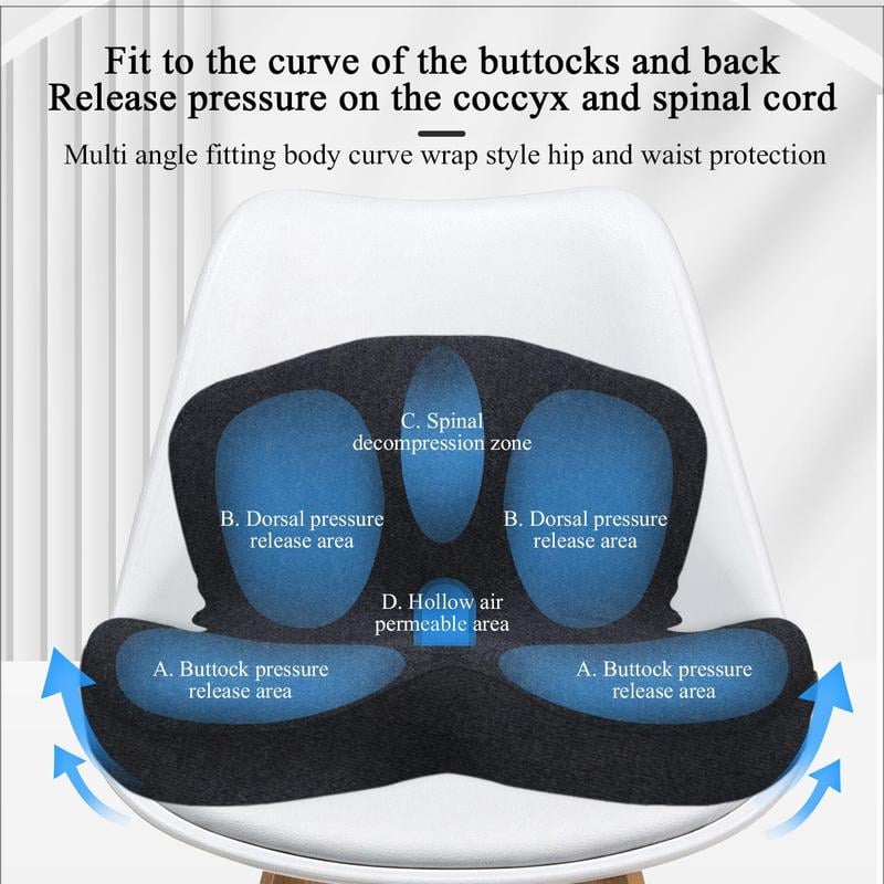 Non-Slip Memory Foam Car Seat Cushion — Ergonomic