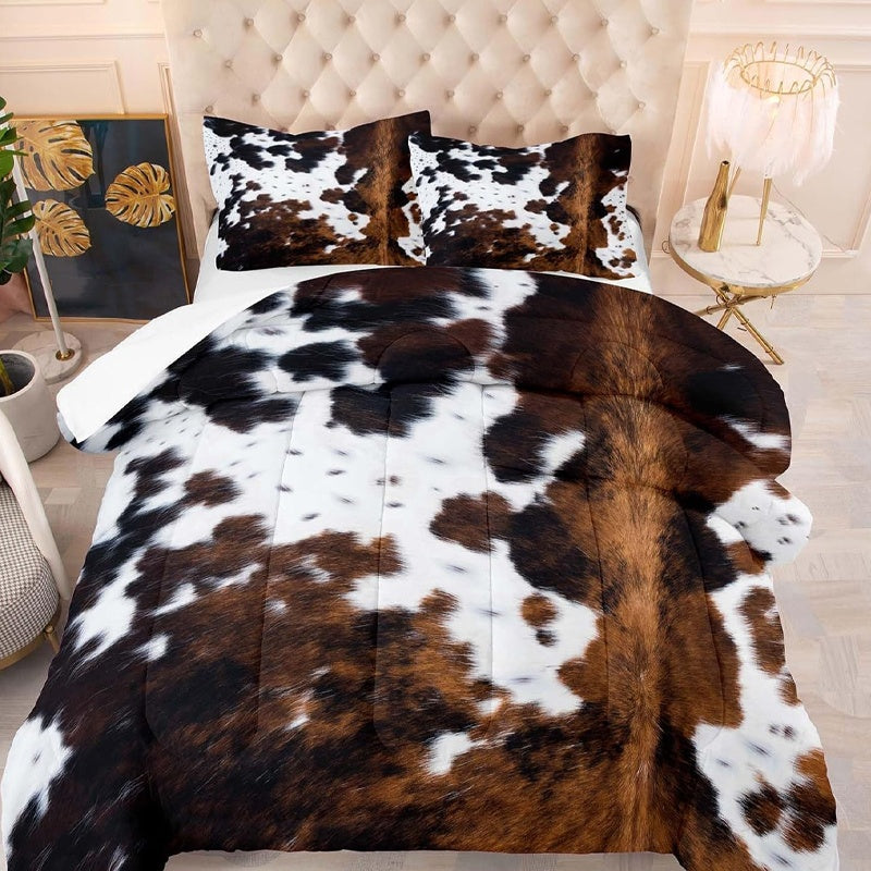 Cow Print Duvet Cover — Soft Microfiber Bedding Set