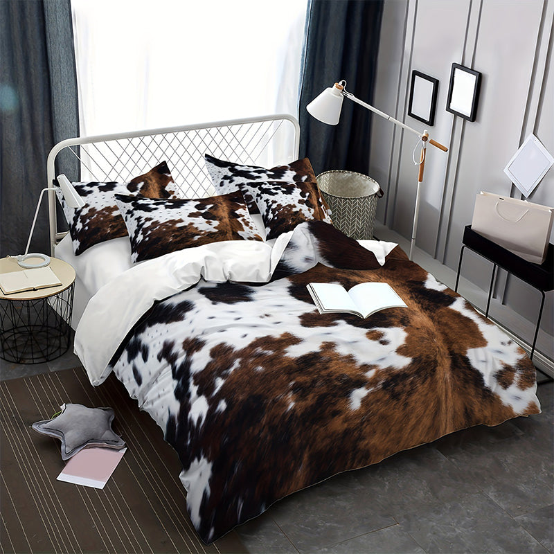 Cow Print Duvet Cover — Soft Microfiber Bedding Set