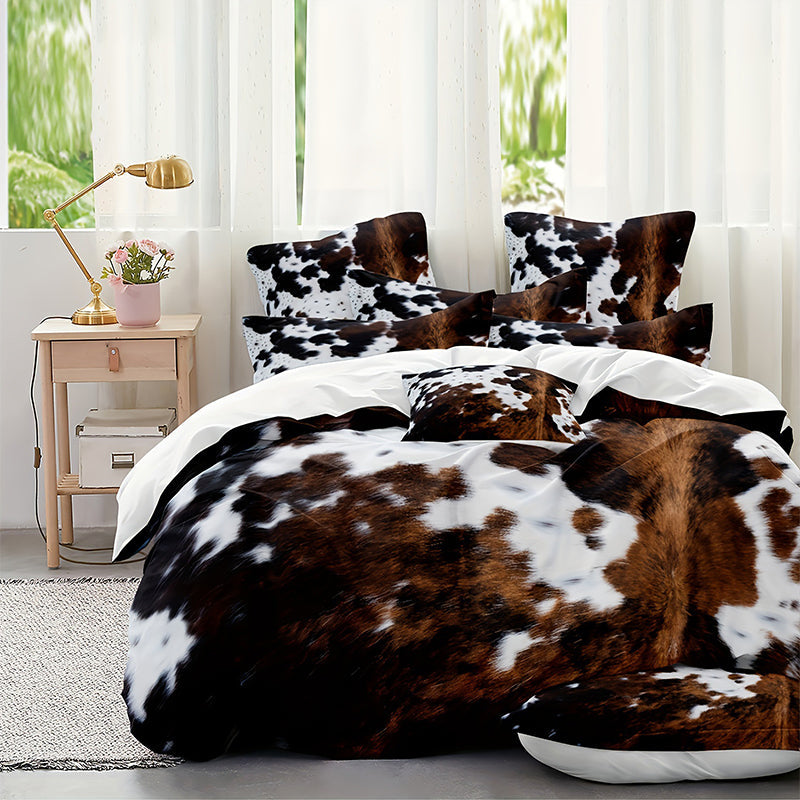 Cow Print Duvet Cover — Soft Microfiber Bedding Set