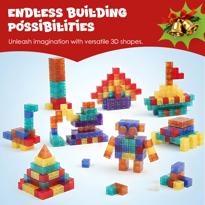 Magnetic Building Block Set STEM Construction Toy Kids Educational Tiles Creative Stacking Preschool Learning - View 5