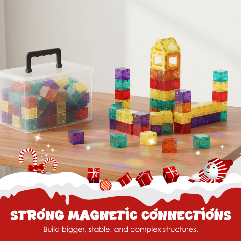 Magnetic Building Block Set STEM Construction Toy Kids Educational Tiles Creative Stacking Preschool Learning - View 4