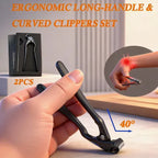 Curved Stainless Steel Nail Clippers - Ergonomic Design