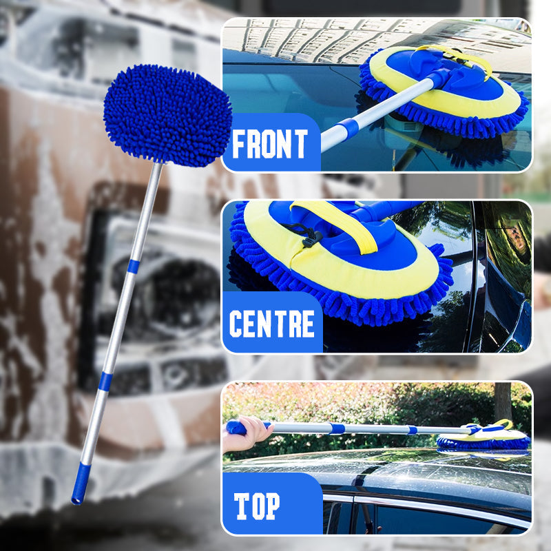 Aluminum Telescopic Car Wash Mop — Microfiber Head