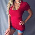 Women's Summer Deep V-Neck Slim Tops