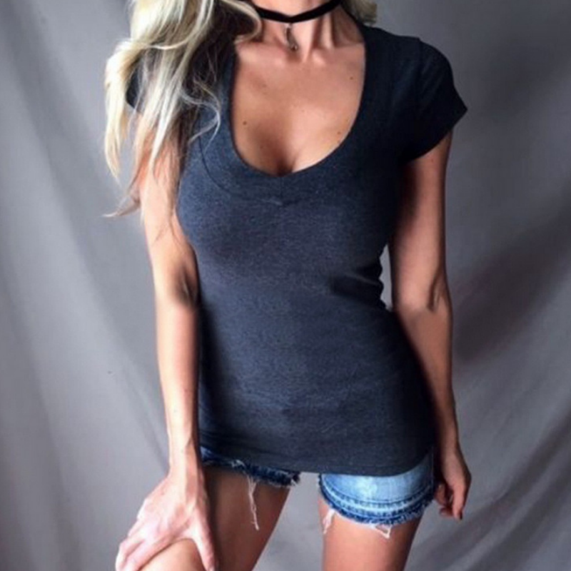 Women's Summer Deep V-Neck Slim Tops