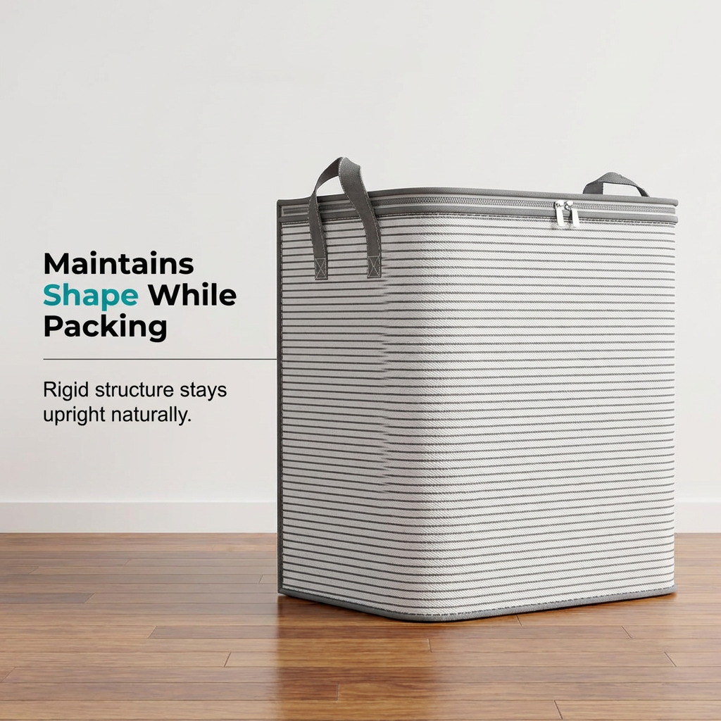 Large Collapsible Storage Bag with Handles — Space-Saving