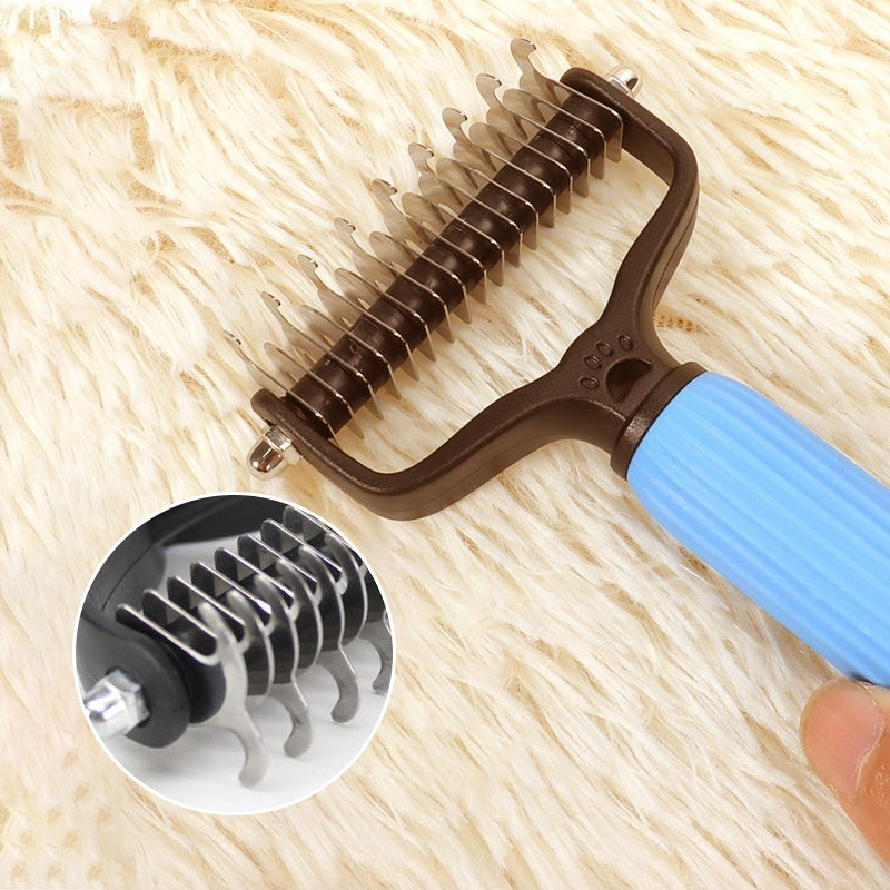 Double-Sided Pet Grooming Brush — Deshedding Tool