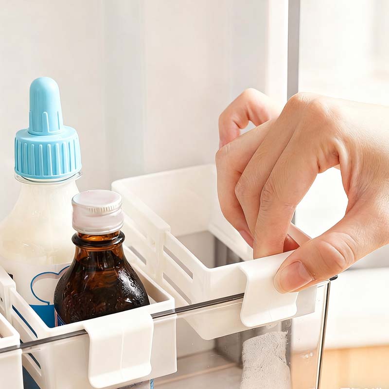 Adjustable Fridge Organizer Divider — Clear Plastic