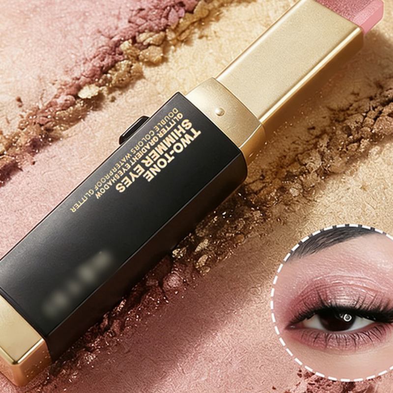 Waterproof Shimmer Two-Tone Eye Stick — Dual-Color Eyeshadow, Long-Lasting Makeup, Crease-Proof, Smudge-Proof - View 6