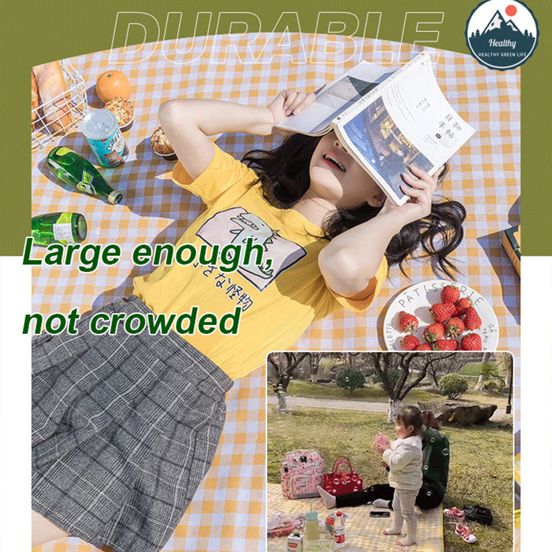 Waterproof Foldable Picnic Blanket — Large Outdoor Mat, Portable Beach Ground Cover, Camping Travel Pad, Plaid Blanket - View 3