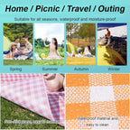Waterproof Foldable Picnic Blanket — Large Outdoor Mat, Portable Beach Ground Cover, Camping Travel Pad, Plaid Blanket - View 4
