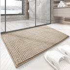 Chenille Bathroom Rug — Super Absorbent Bath Mat Thick Non-Slip Shower Rug Soft Microfiber Floor Mat Machine Washable Ba - View 3