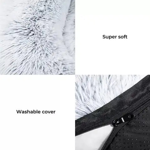 Dog Couch Bed — Plush Bolster Pet Sofa, Orthopedic Support for Medium Dogs, Washable Removable Cover, Cozy Indoor Dog Furniture, Comfortable Lounger - View 5